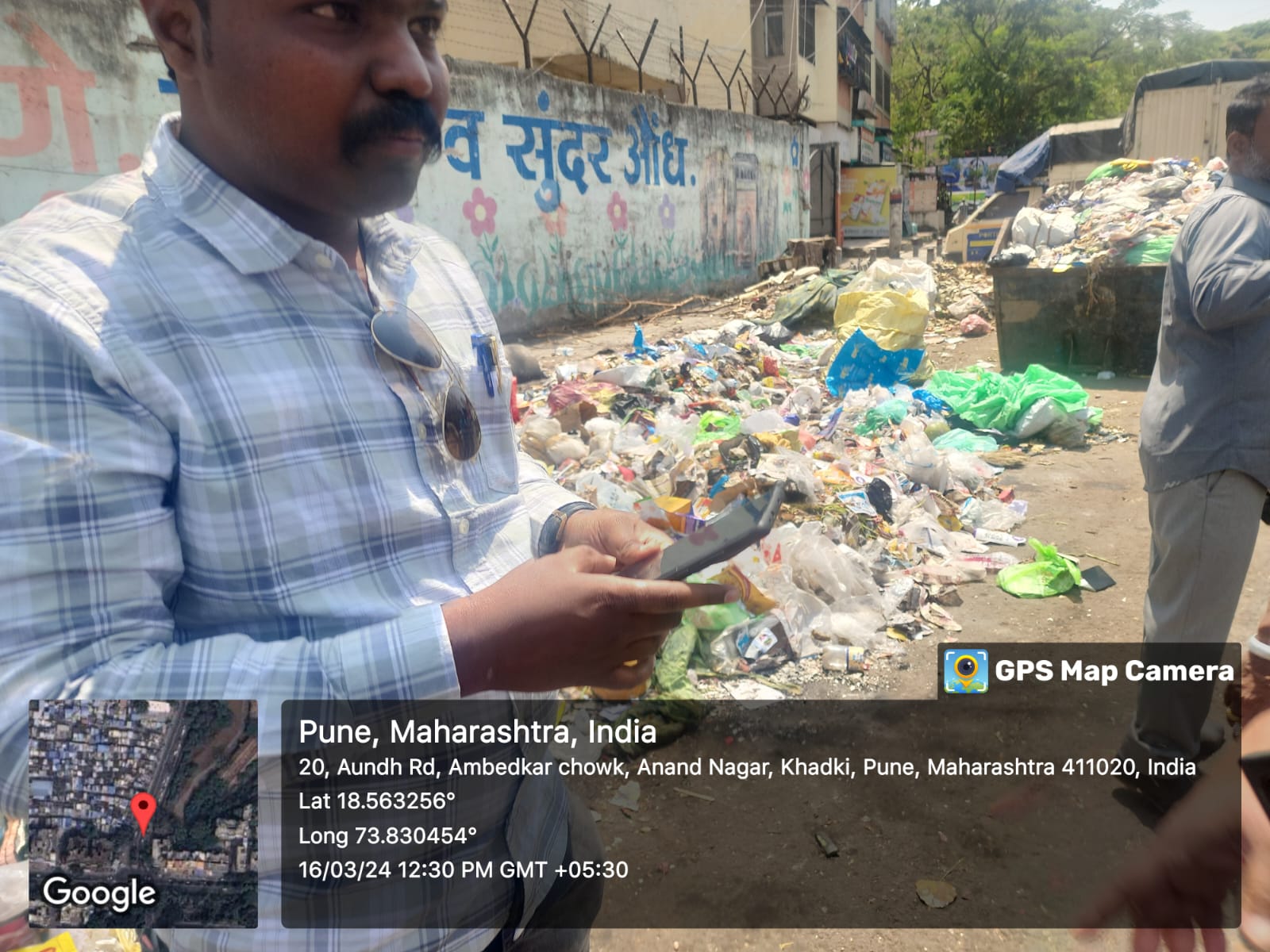 Cleanliness drive at Ambedkar Chowk, Bopodi