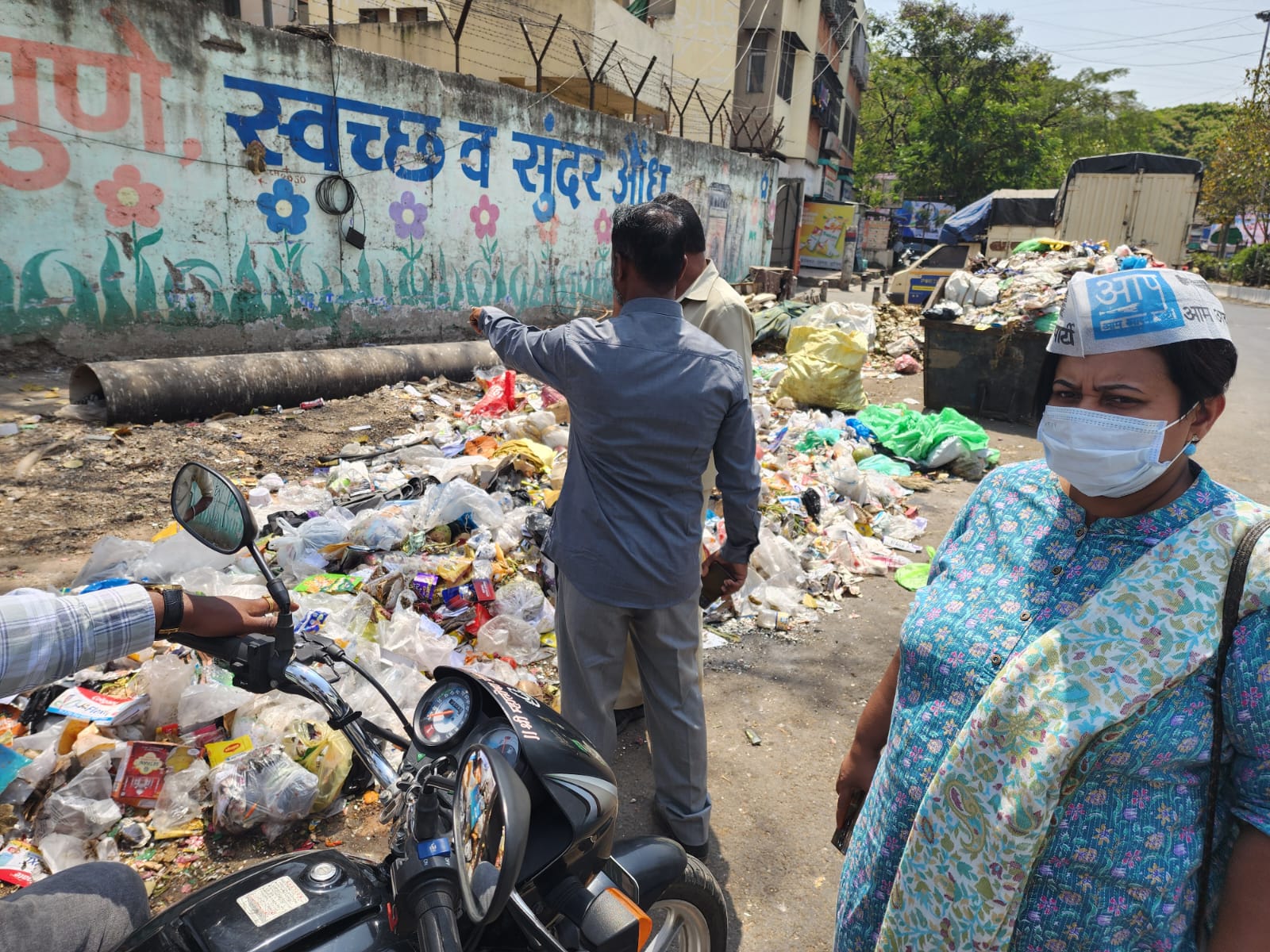 Cleanliness drive at Ambedkar Chowk, Bopodi